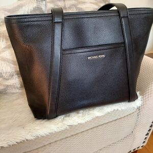 Michael Kors Black Leather Tote Bag